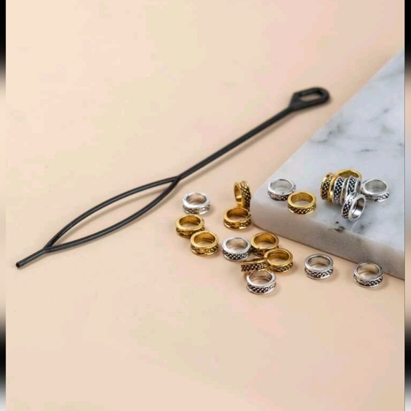 💕 20pcs Textured Metal Hair Ring - Picture 5 of 6